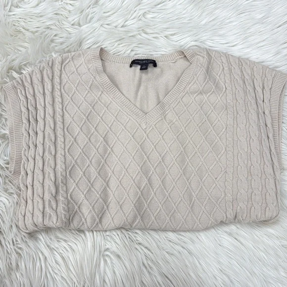 Marc New York Beige V-Neck Sweater Vest - Picture 1 of 6